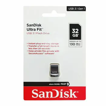 SANDISK USB 3.1 FLASH DRIVE ULTRA FIT 32GB