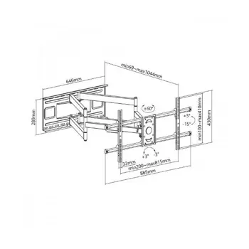 SBOX izvlačno okretni nosač 43"-90", do 60kg