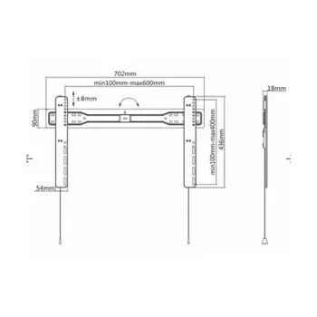 SBOX nosač PLB-5948T, 37 - 70", do 34kg, 600x400