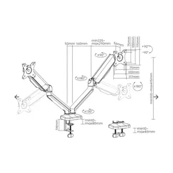 SBOX nosač s oprugom,2 monitora,17"-32",do 2x9kg