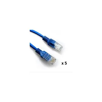 SBOX patch kabel UTP Cat 5e, 5m, plavi, 5 kom