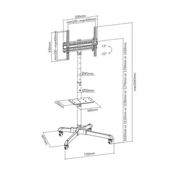 SBOX pokretni podni stalak za TV 32"-55", do 35kg