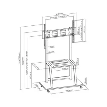 SBOX pokretni podni stalak za TV 37"-100",do 150kg