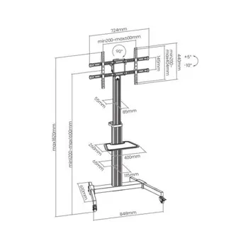 SBOX pokretni podni stalak za TV 37"-86", do 50kg