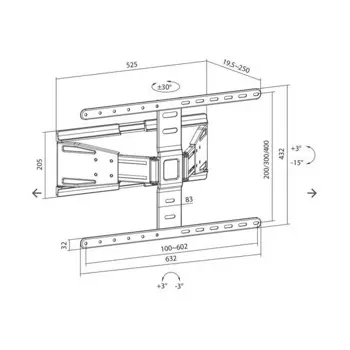 SBOX zidni nosač, 43 - 90", do 50kg