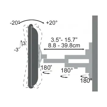 SBOX zidni stalak 23“ - 55“ nagibni s duplom rukom