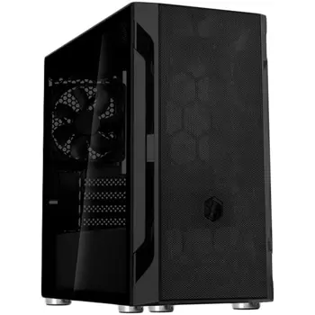 SilverStone FARA H1MB-G Mini Tower Micro-ATX Gaming Computer Case, Glass Panel, 1x120mm Fan, black