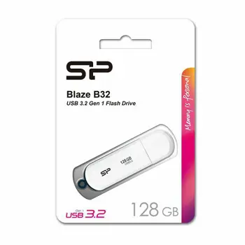 SP USB 3.2 FLASH DRIVE BLAZE B32 128GB WHITE