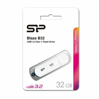 SP USB 3.2 FLASH DRIVE BLAZE B32 32GB WHITE