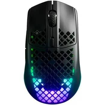 SteelSeries I Aerox 3 Wireless (2022) Onyx I Gaming Mouse I Wireless / Ultra lightweight 68g / 200 hour battery life / Dual connectivity (2.4GHz & BT) / TrueMove Air optical sensor / AquaBarrier™ wate