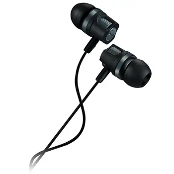 Stereo earphones with microphone, 1.2M, dark gray