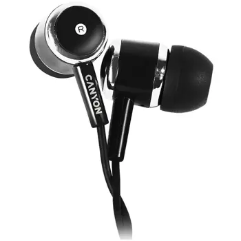 Stereo earphones with microphone, Black