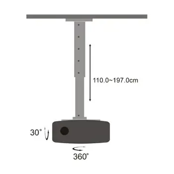 Stropni nosač projektora PM-200XL 15kg, do1,970m