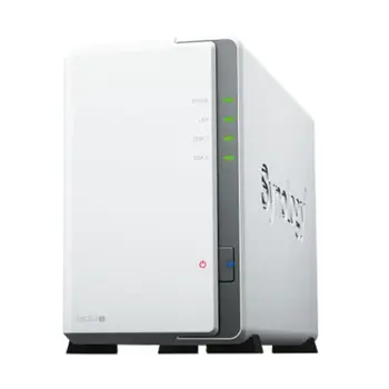 Synology DS223j, Tower, 2-bays 3.5 SATA HDD/SSD, CPU 4-core 1.7 GHz; 1 GB DDR4 non-ECC; 1 x RJ-45 1GbE LAN Port; 2 x USB 3.2 Gen1; ; 0.88 kg; 2yr warranty