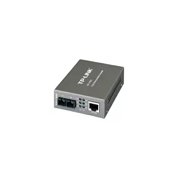 TP-Link 100M Fiber Converter, 10/100M RJ45 to 100M single-mode SC Fiber Converter, Full-duplex, up to 20km, Switching power adapter, chassis mountable