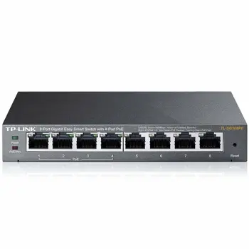 TP-Link 8-port Gigabit PoE Easy Smart preklopnik (Switch), 8×10/100/1000M RJ45, 4×PoE+, metalno kućište, 13" (64W)