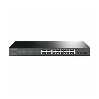 TP-Link JetStream 24-port Gigabit L2 PoE+ Smart preklopnik (Switch), 24×10/100/1000M RJ45 port, 4×Gbit SFP, 802.3at/af, 19" 1U rack mount (250W)