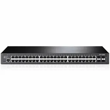 TP-Link JetStream 48-port Gigabit L2 Smart preklopnik, 48×10/100/1000 RJ45 ports, 4×SFP Gigabit, 1U 19" rack-mount