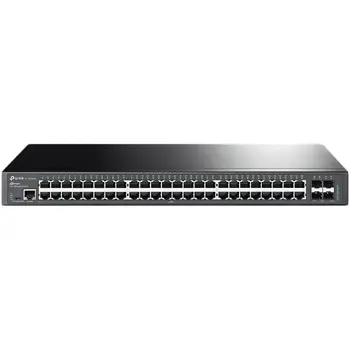 TP-Link Omada JetStream 48-port Gigabit L2 Smart preklopnik, 48×G-LAN, 4×10G SFP+, 1×RJ45/1×Micro-USB console port, 1U 19" rack-mount