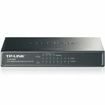 TP-Link SG1008P 8-Port Gigabit Desktop PoE Switch, 8 Gigabit RJ45 ports including 4 PoE ports, steel case