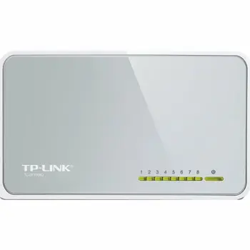 TP-LINK TL-SF1008D 8-port 10,100M mini Desktop Switch, 8 10,100M RJ45 ports, Plastic case.