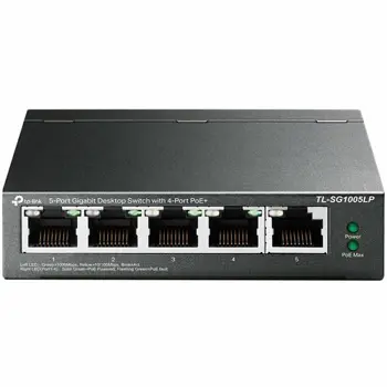 TP-Link TL-SG1005LP 5-Port Gigabit Unmanaged Switch with 4-Port PoE+, 802.3af/at PoE+, PoE budget 40W, 802.1p/DSCP QoS for Traffic Prioritization, Intelligent Power Management, IGMP Snooping, durable