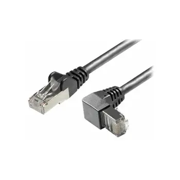 Transmedia Cat6A SFTP Patch Cable, RJ45 plug angled down, 1,5 m