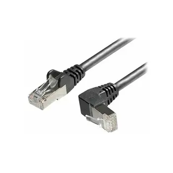 Transmedia Cat6A SFTP Patch Cable, RJ45 plug angled up, 1m