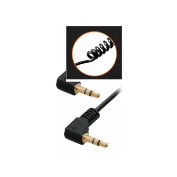 Transmedia connecting cable. 3,5 mm stereo plug right angle - 3,5 mm stereo plug right angle 1,6m