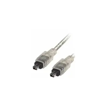 Transmedia Firewire 4 pin plug to 4 pin, 3m transparent