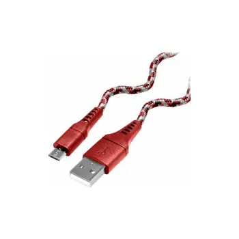 Transmedia Flexible red cable USB type A plug to Micro USB B plug, 1m