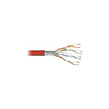 Transmedia FTP-Cable, Stranded Wire, CAT5e. red, on spool, 100 m