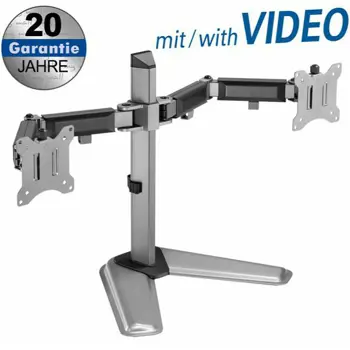 Transmedia Full-Motion Desk Stand for 2 Flat Screens