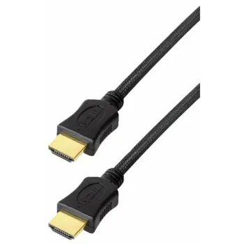 Transmedia HDMI braided 1.4 cable with Ethernet 1,5m gold plugs