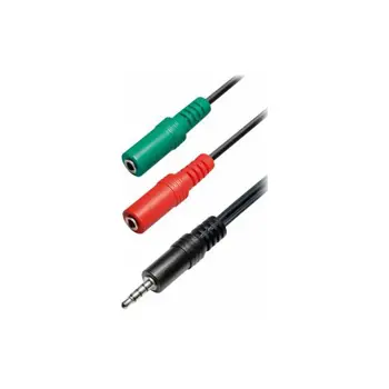 Transmedia Headset adapter cable 0,2m Plug to 2x Jack