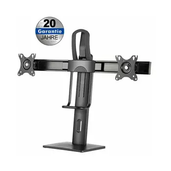 Transmedia Height adjustable desk stand for 2x flat screens with spring system