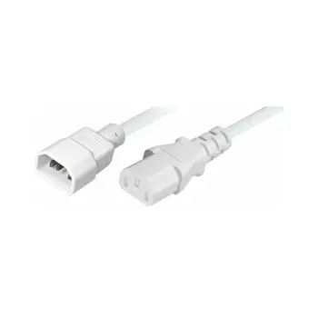 Transmedia IEC 60320 C14 plug-IEC 60320 C13 jack 2m, white