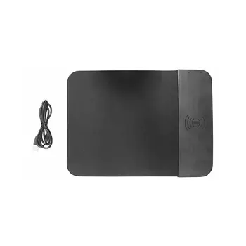 Transmedia Mouse pad with Qi wireless charging pad, 300 x 220 mm