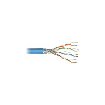 Transmedia SFTP-Cable, Stranded Wire, CAT5e. blue, on spool, 100 m