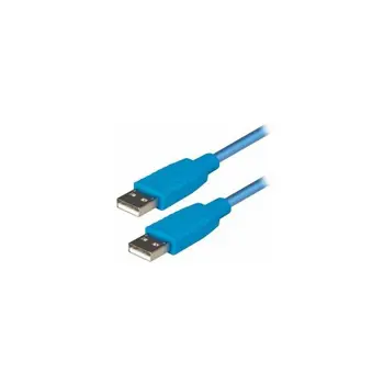 Transmedia USB 2.0 type A plug to USB type A plug, Blue, 1,2 m