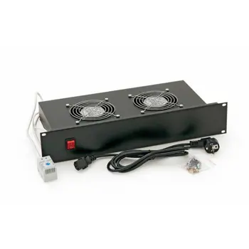 Triton vent. jedinica 19",2U, 2U, 2x vent.+ termostat, crna