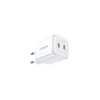 UGREEN Nexode Mini zidni punjač 45W, 2xUSB-C, GaN II Tech, QC 4.0, PD3.0, bijeli