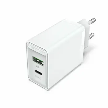 Vention 2-Port USB (A C) Wall Charger (18W 20W) EU-Plug, White