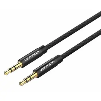 Vention Fabric Braided 3.5mm Male to Male Audio Cable 0,5m, Black