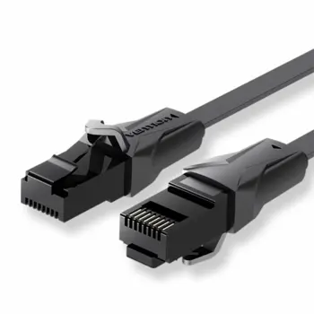 Vention Flat CAT6 UTP Patch Cord Cable 1M Black