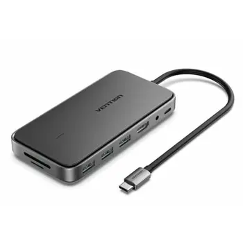 Vention USB-C to HDMI USB 3.1 Gen 2-A x2 USB 2.0 M.2 NGFF SD TF PD DC 3.5mm SSD Enclosure Docking Station 0,15m