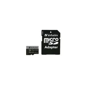 Verbatim memorijska kartica PRO Micro SDXC 512GB, U3, A2, V30, Class 10 Card + adapter