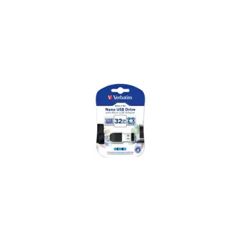 Verbatim USB2.0 Nano StorenStay 32GB + microUSB adapter, crni