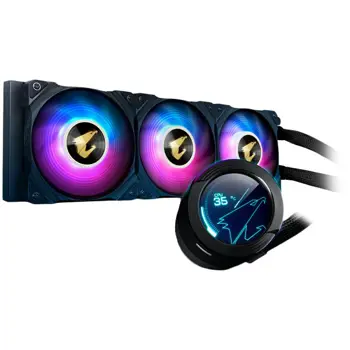 Vodeno hlađenje GIGABYTE AORUS WATERFORCE COOLER X360, Intel 2066, 2011, 1366, 115x, 1200, 1700, AMD TR4, AM4, sTRX4, Status LCD, RGB FUSION 2.0, 3x120mm ARGB